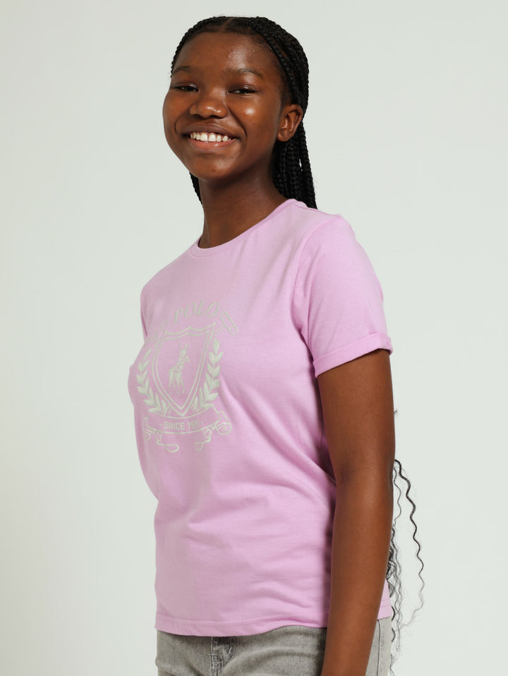 Girls Daniella Print Tee - Pink