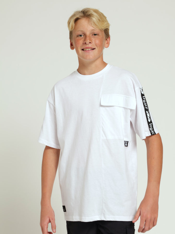 Boys Pocket Detail Tee - White