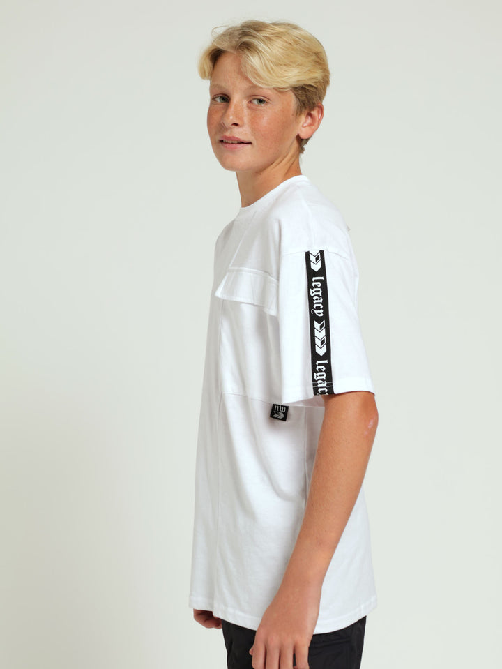 Boys Pocket Detail Tee - White