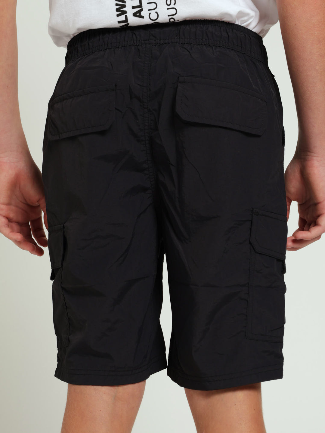 Boys Parachute Shorts - Black