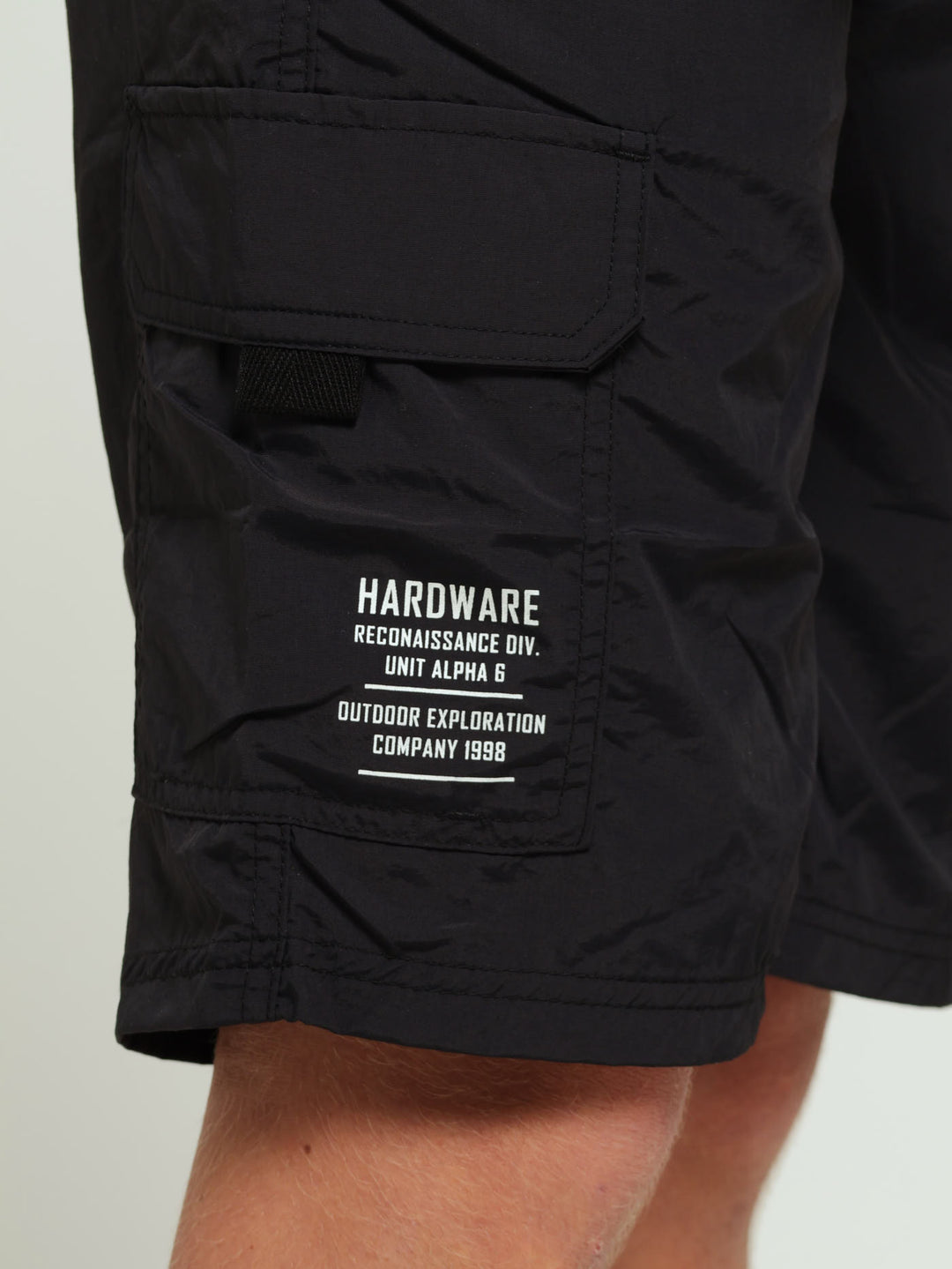 Boys Parachute Shorts - Black