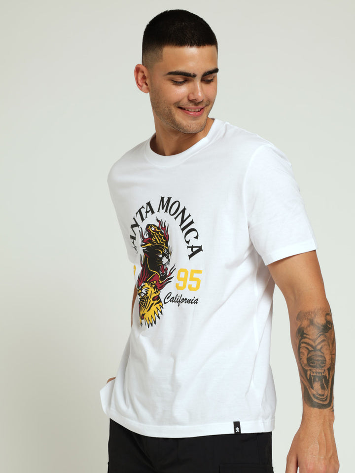 Tiger & Puma Print Tee - White