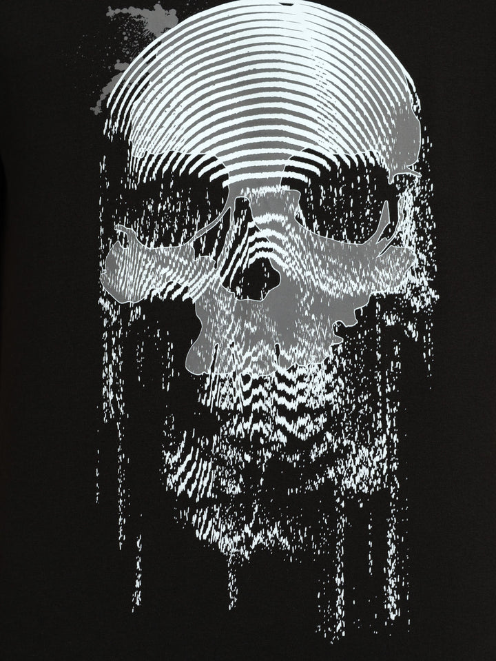 Iced Skull Print Tee - Black