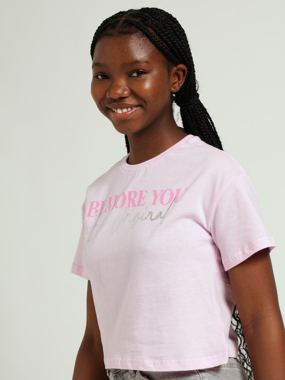 Girls Boxy Original Tee - Pink