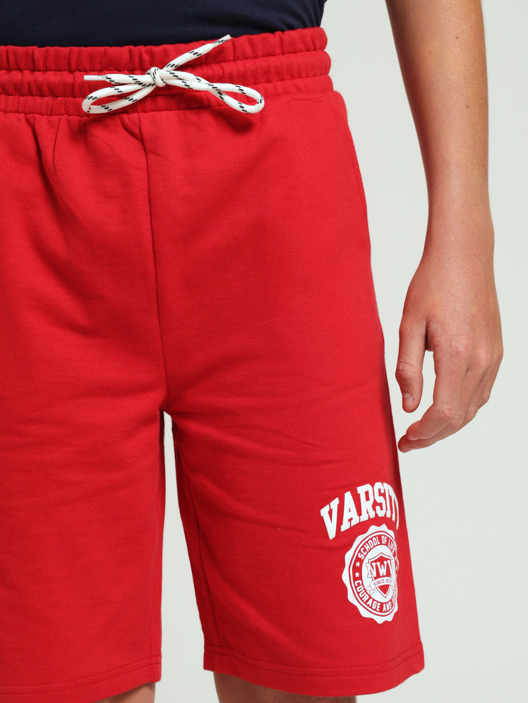 Boys Varsity Print Shorts - Red