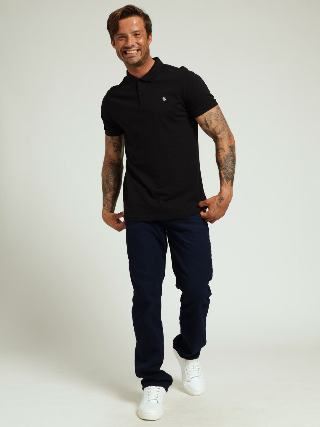 Basic Slim Fit Golfer - Black