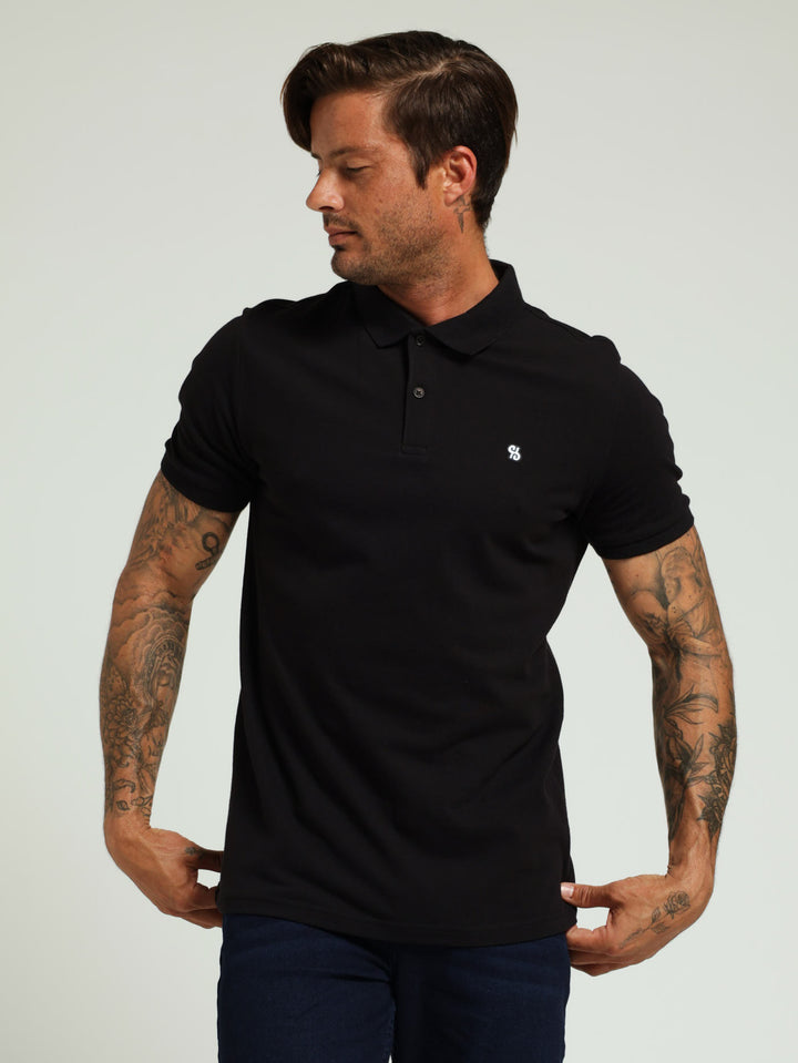 Basic Slim Fit Golfer - Black