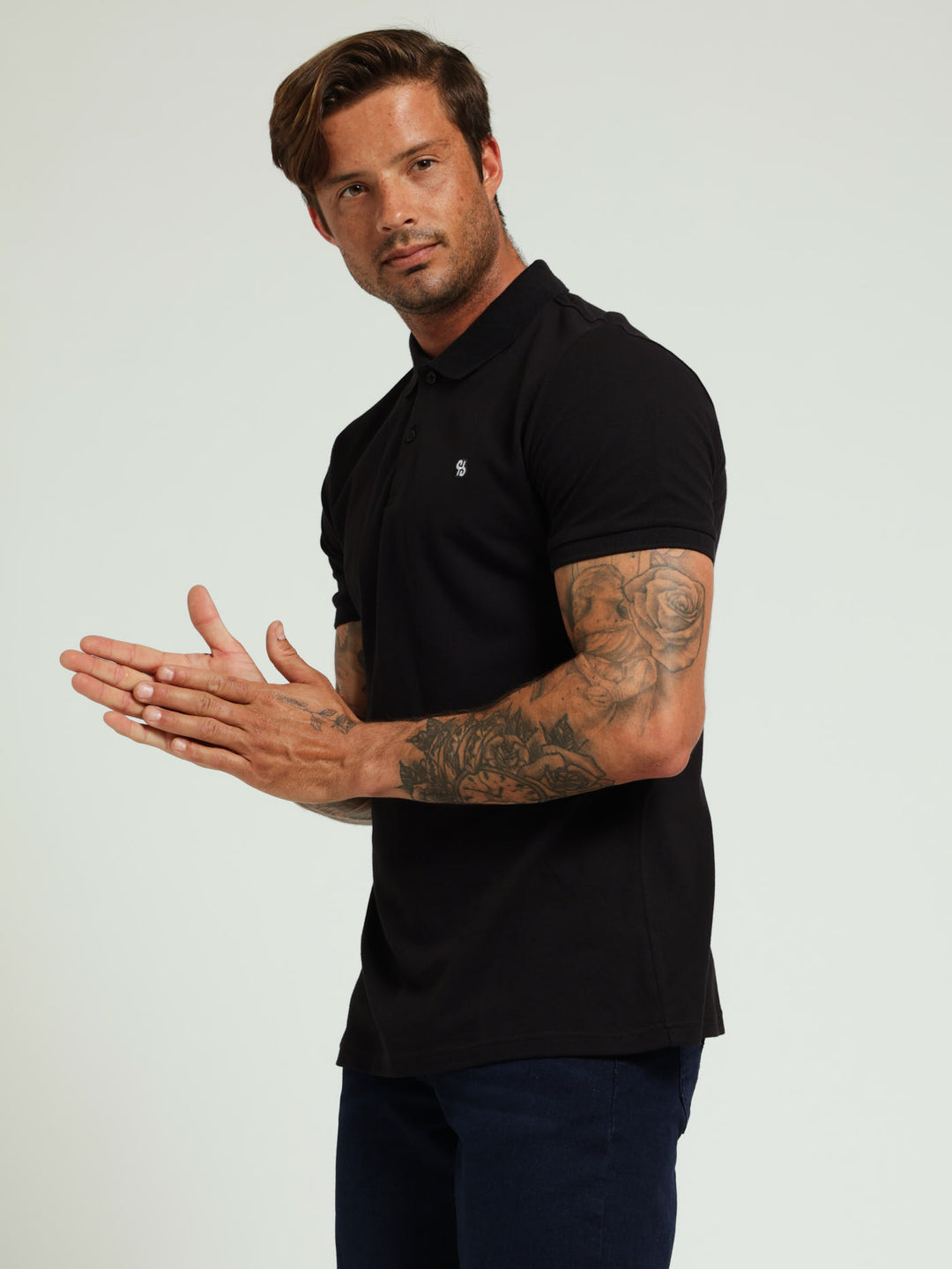 Basic Slim Fit Golfer - Black