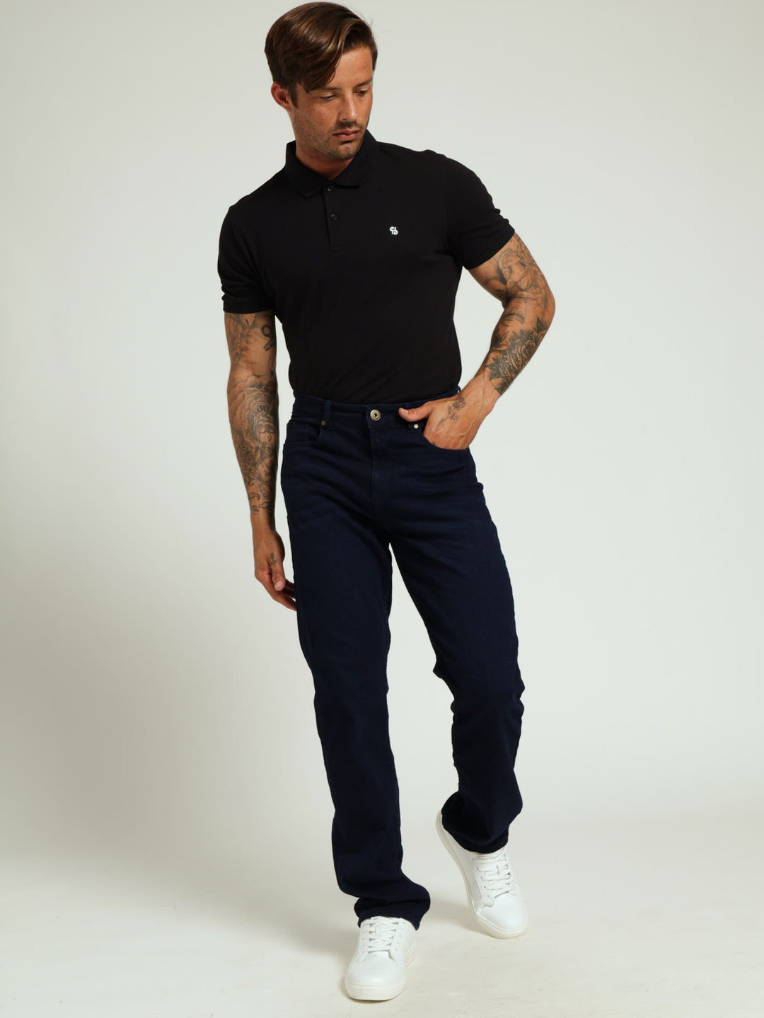 Straight Fit Jeans - Blue/Black