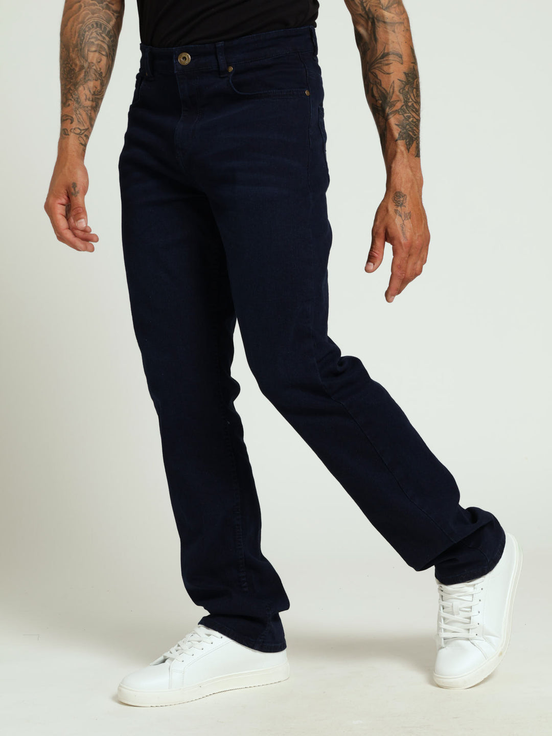 Straight Fit Jeans - Blue/Black