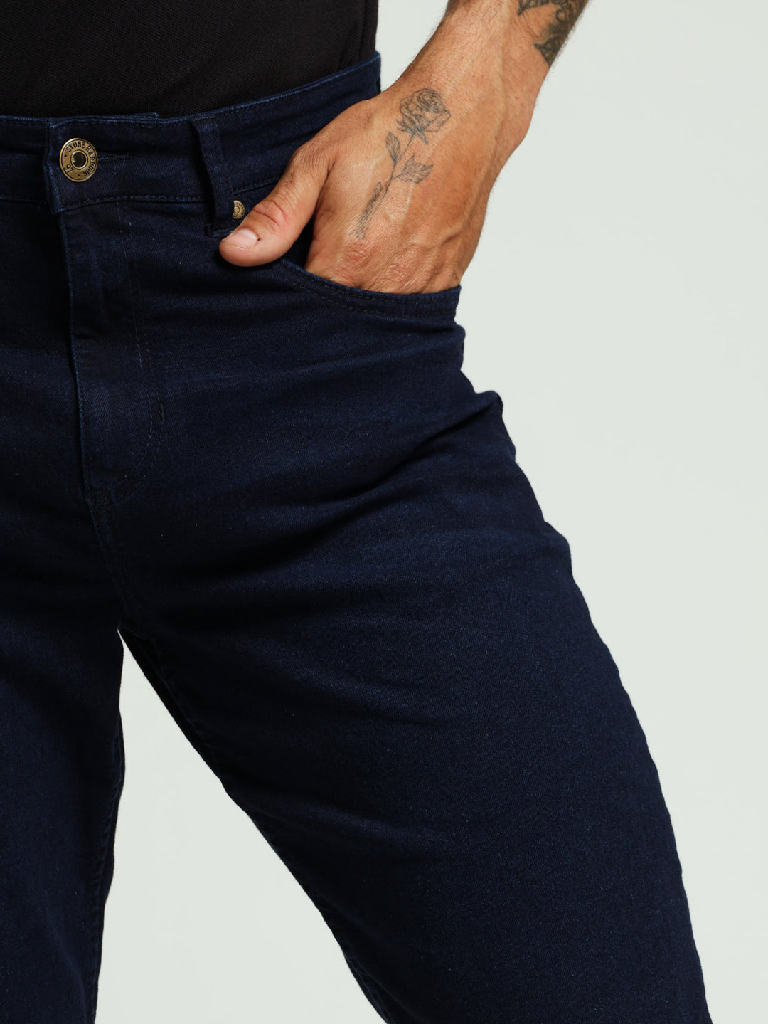 Straight Fit Jeans - Blue/Black