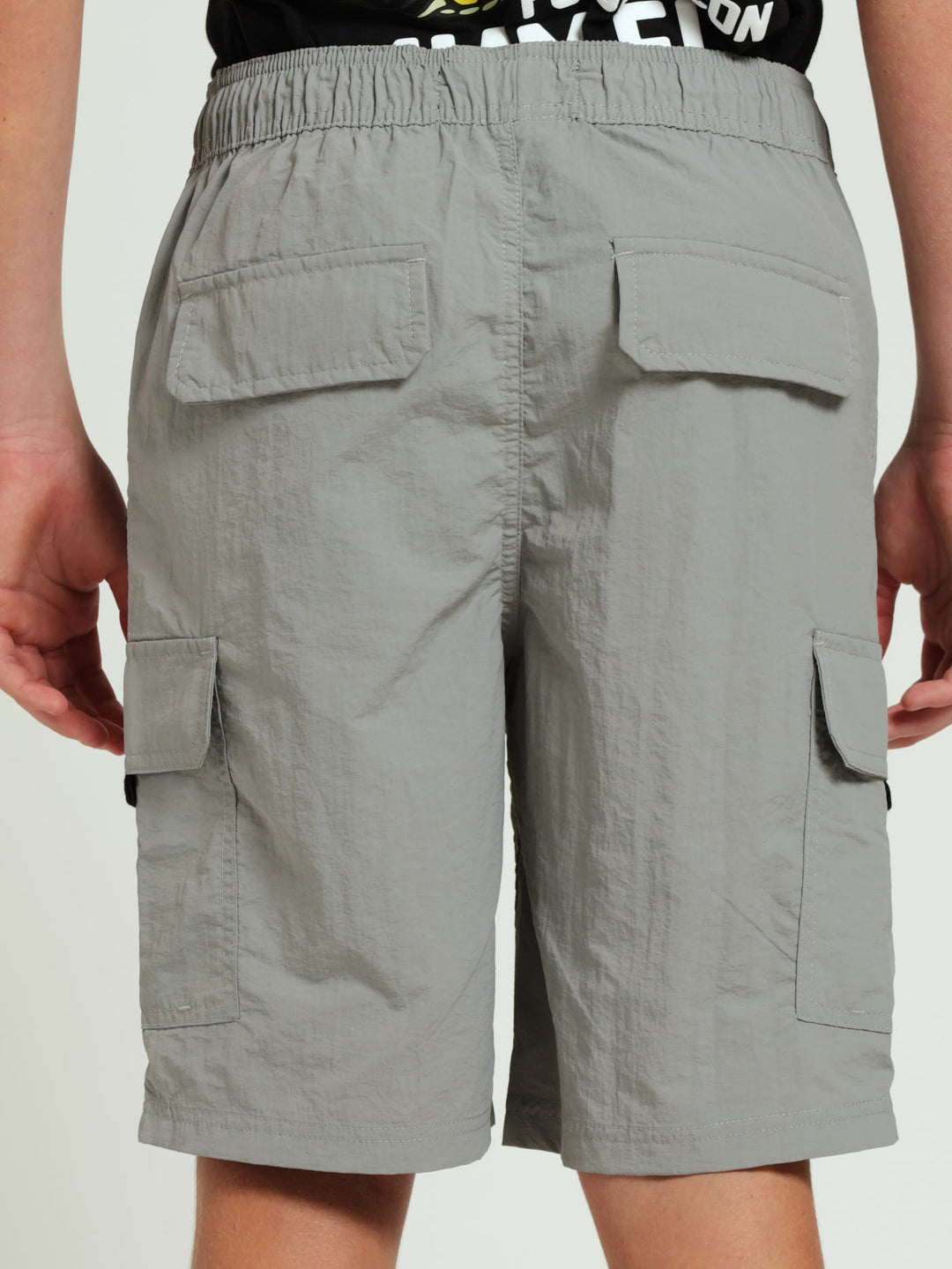 Boys Parachute Shorts - Grey