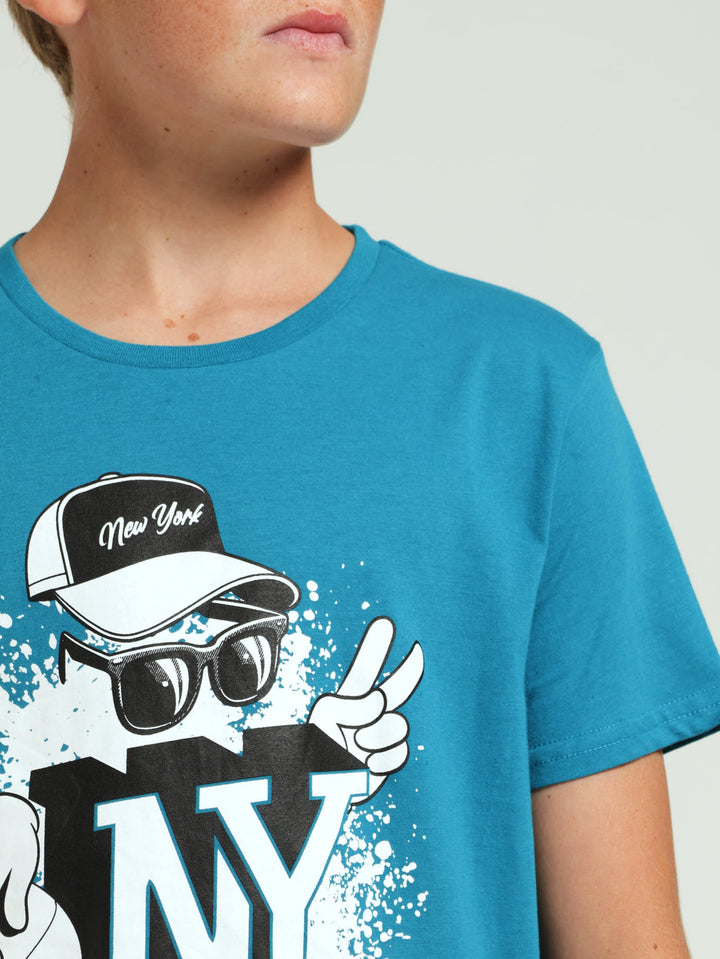 Boys Basket Ball Tee - Teal