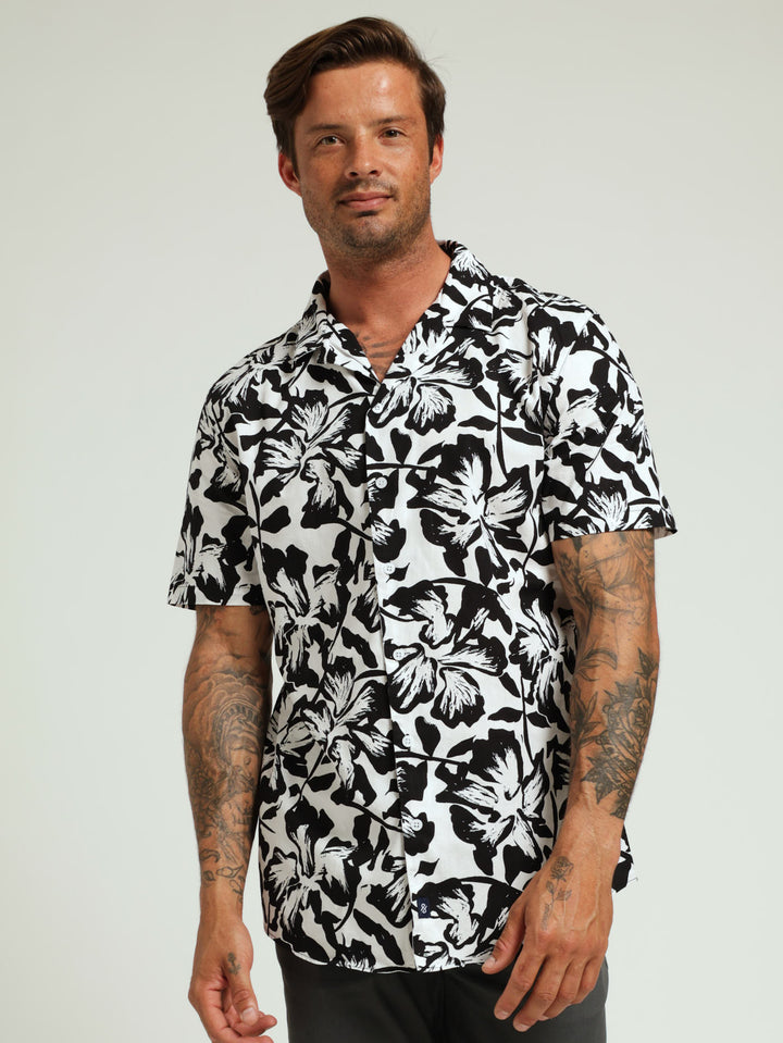 Floral Shirt - Black/White