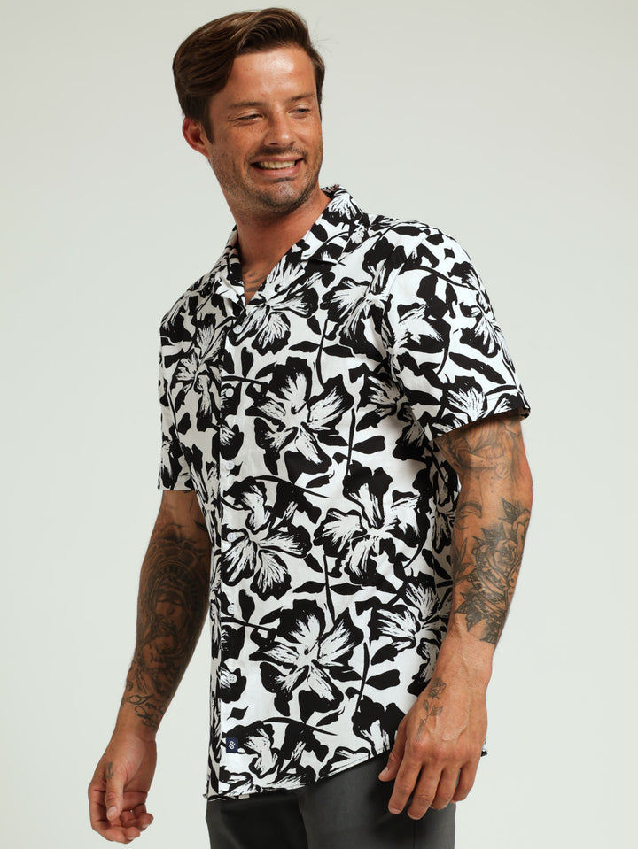 Floral Shirt - Black/White