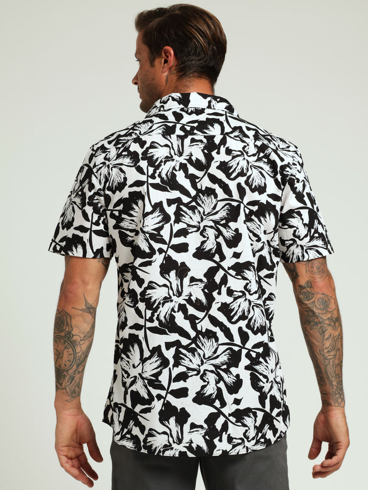 Floral Shirt - Black/White