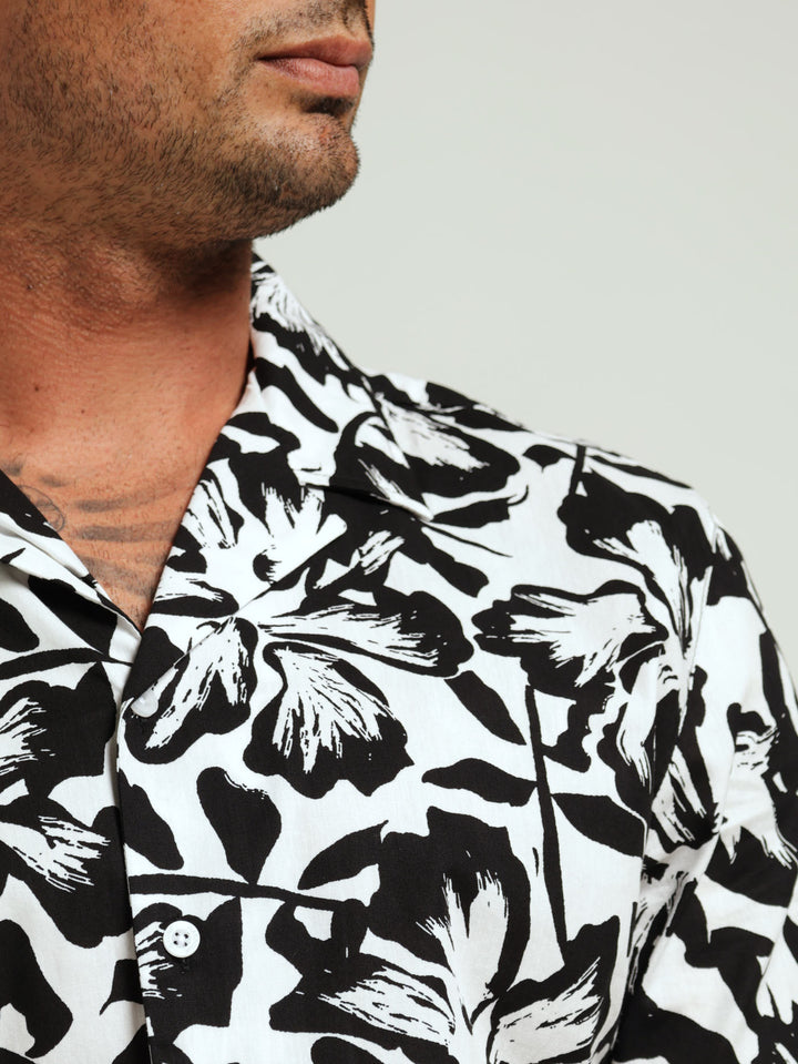 Floral Shirt - Black/White