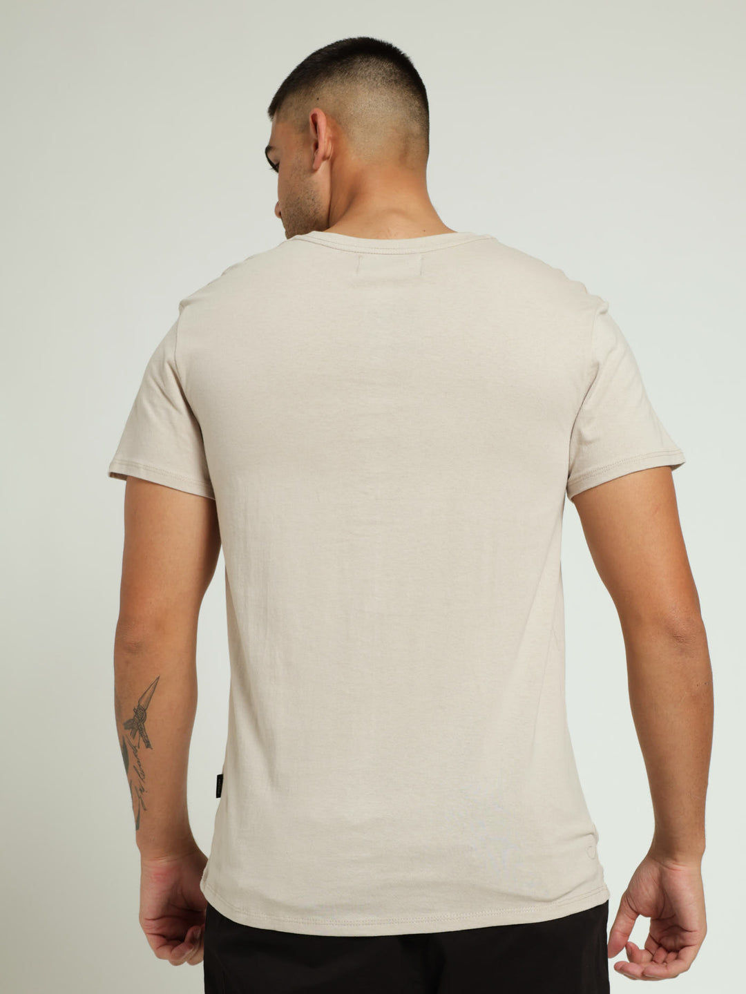 Basic Print Tee - Stone