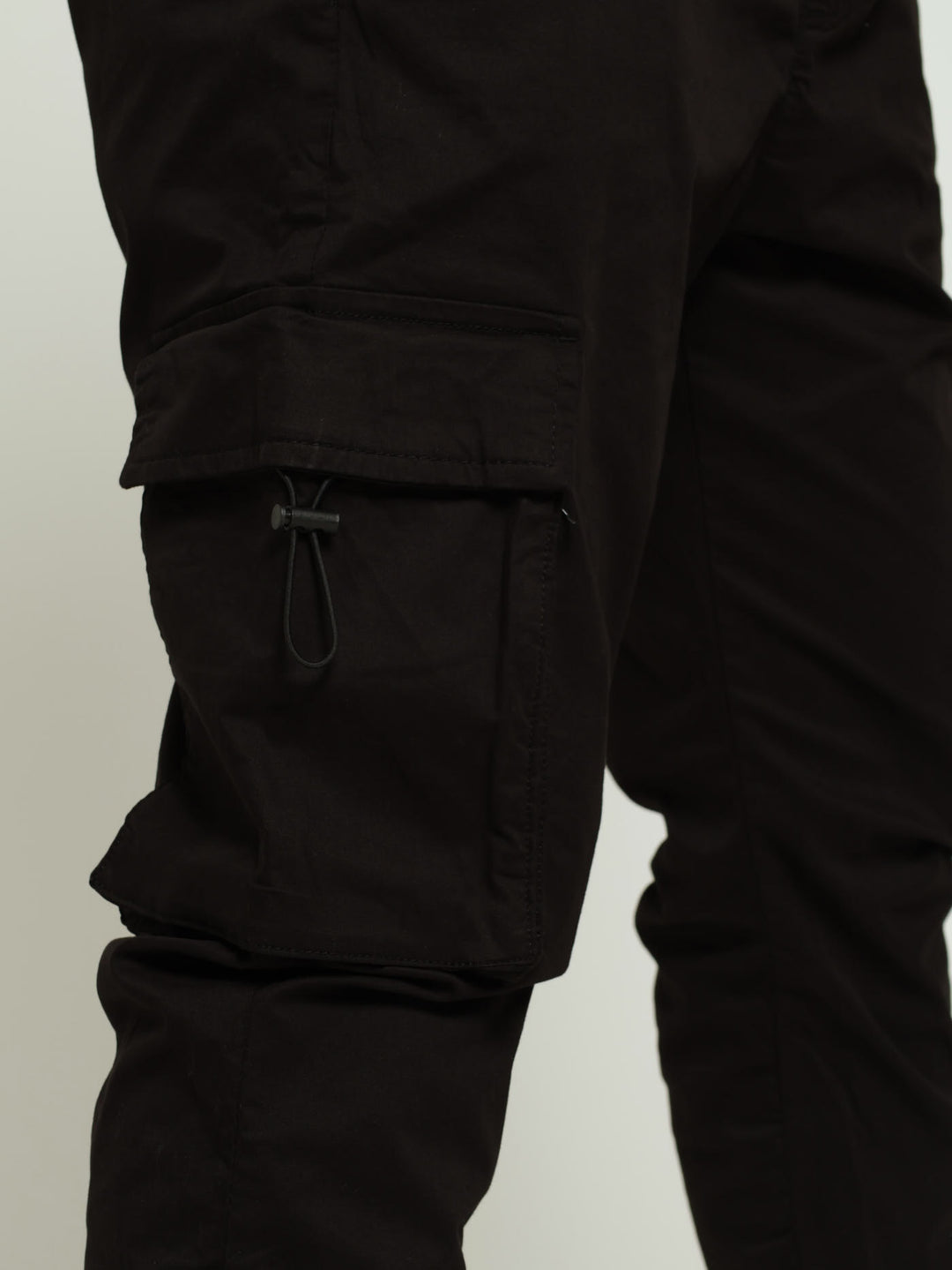 Bungee Toggle Pocket Cargo Jogger - Black