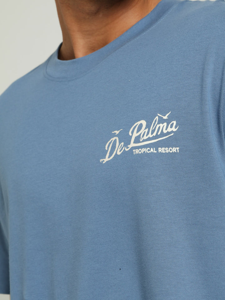 De Palma Front & Back Tee - Smokey Blue