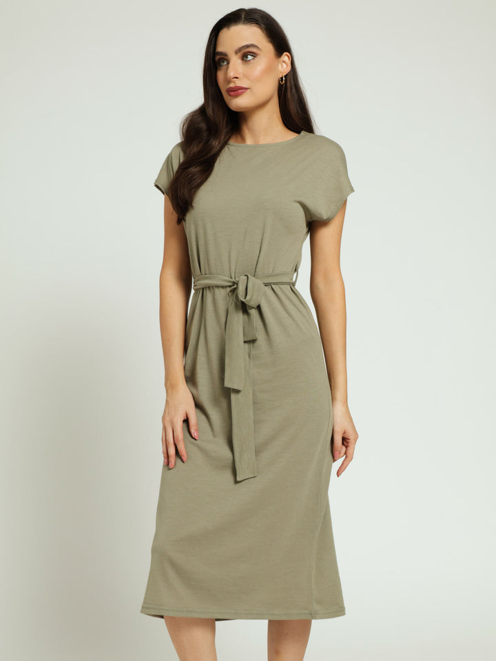 T-Shirt Column Midi Dress - Sage