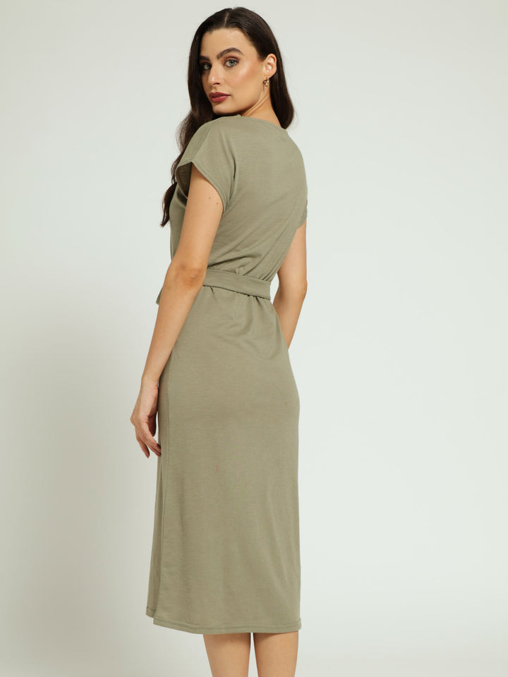 T-Shirt Column Midi Dress - Sage