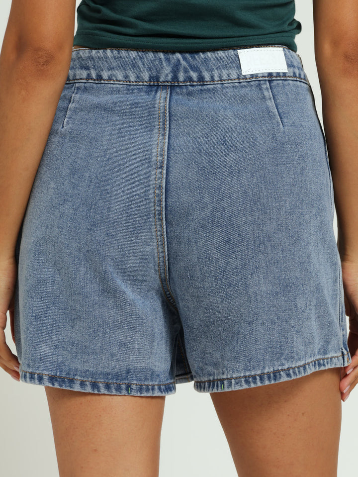 Denim Skort - Mid Blue