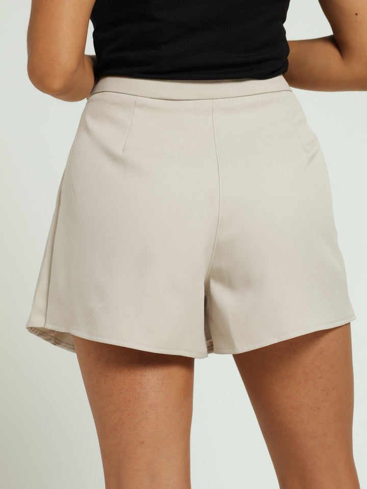 Pleated Skort - Stone