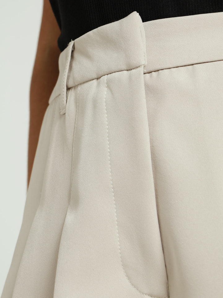 Pleated Skort - Stone