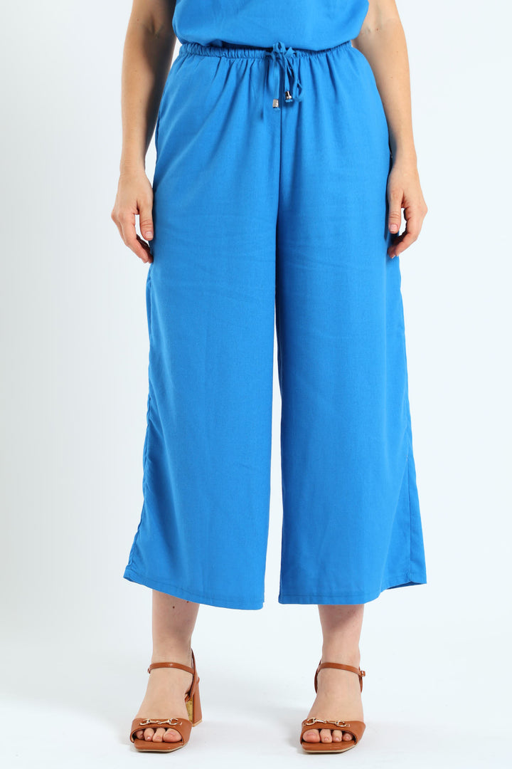 Pull On Drapey Capri Pants - Bright Blue