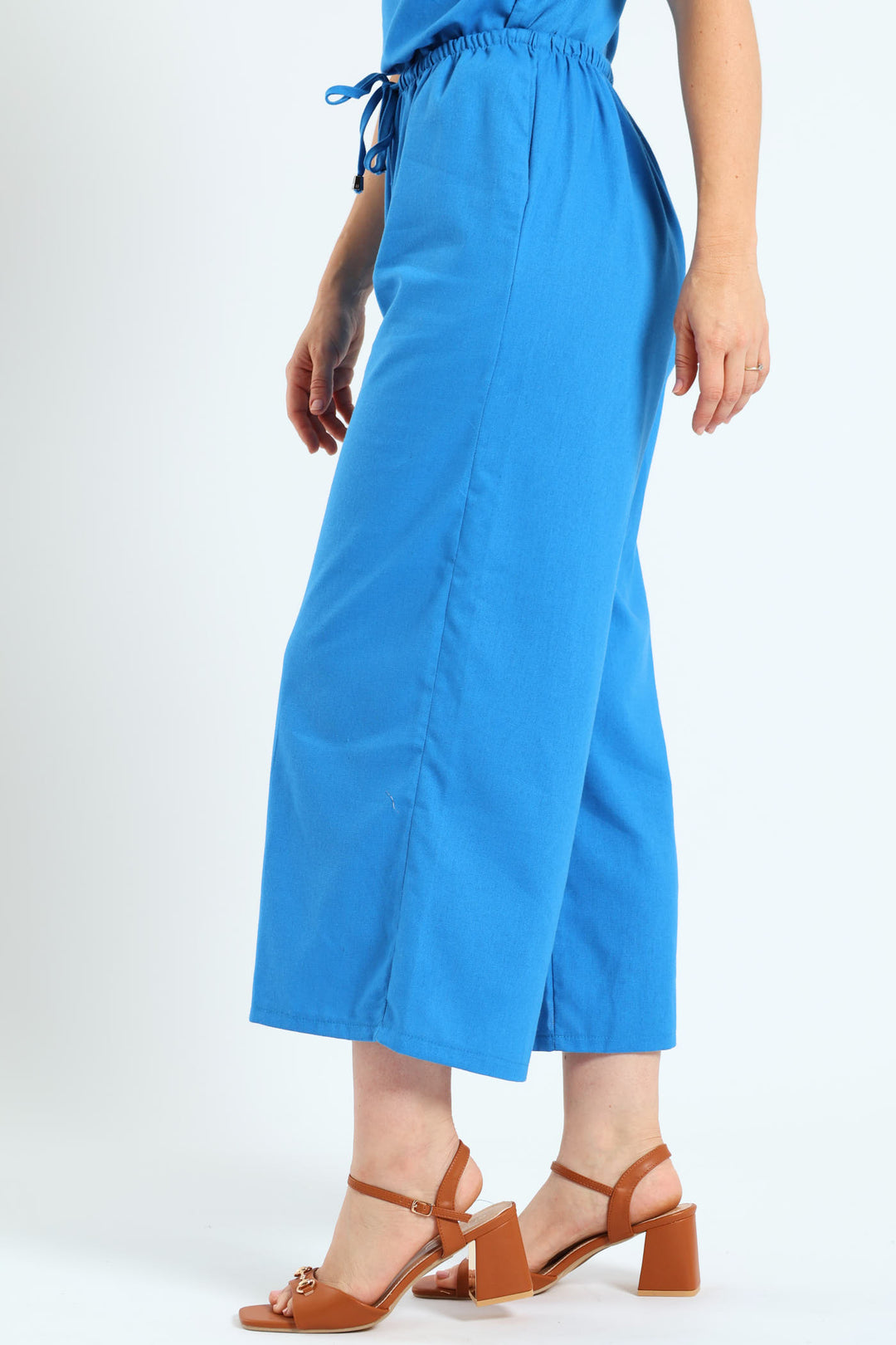 Pull On Drapey Capri Pants - Bright Blue