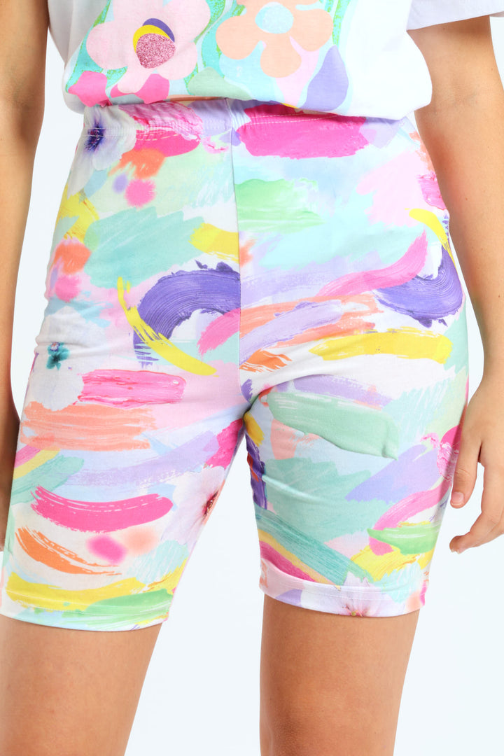 Girls Print Cycle Short