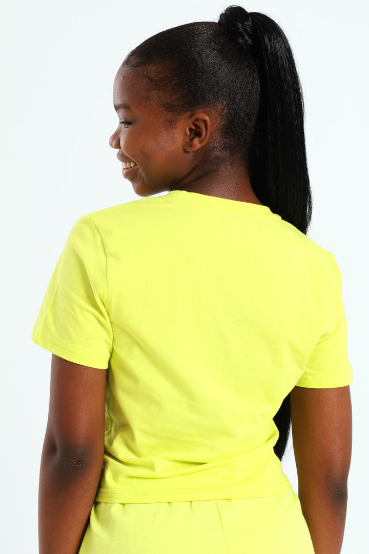 Girls Miami Drawstring Tee - Lime