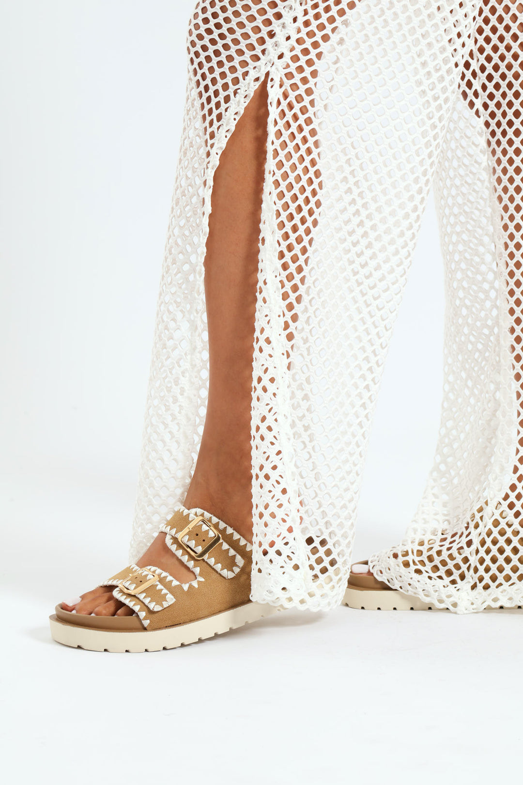 Crochet Long Pants - White