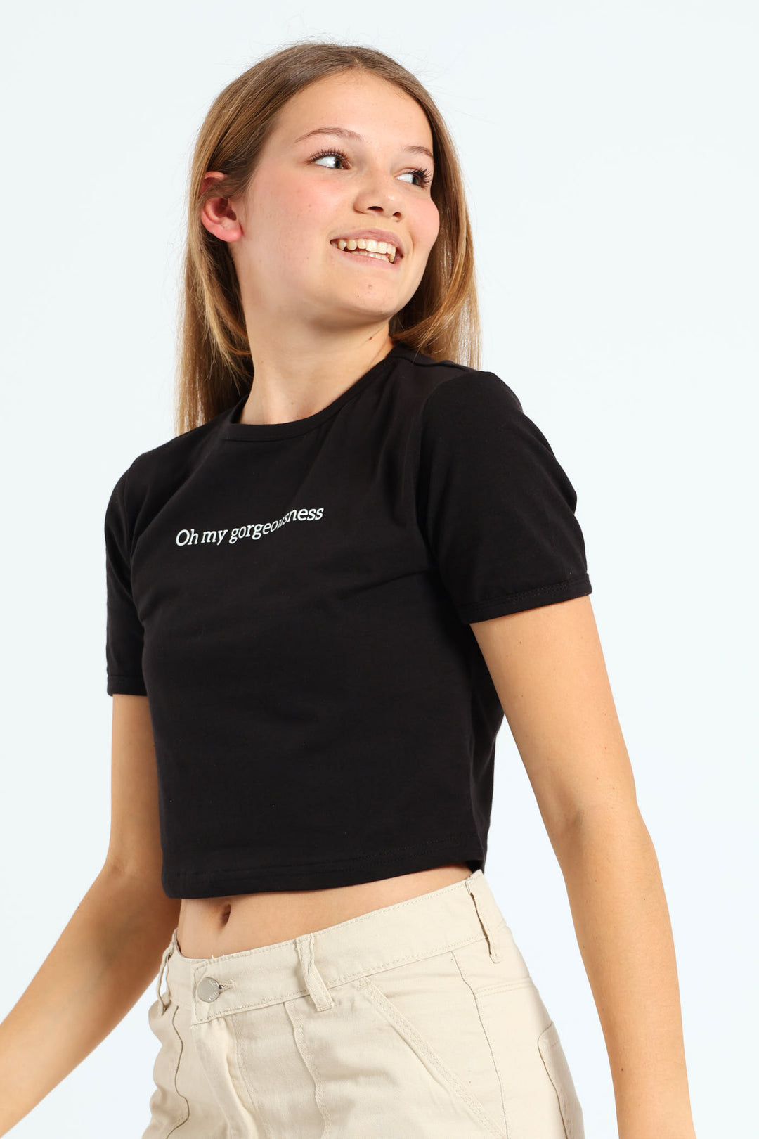 Girls Oh My Ringer Tee - Black