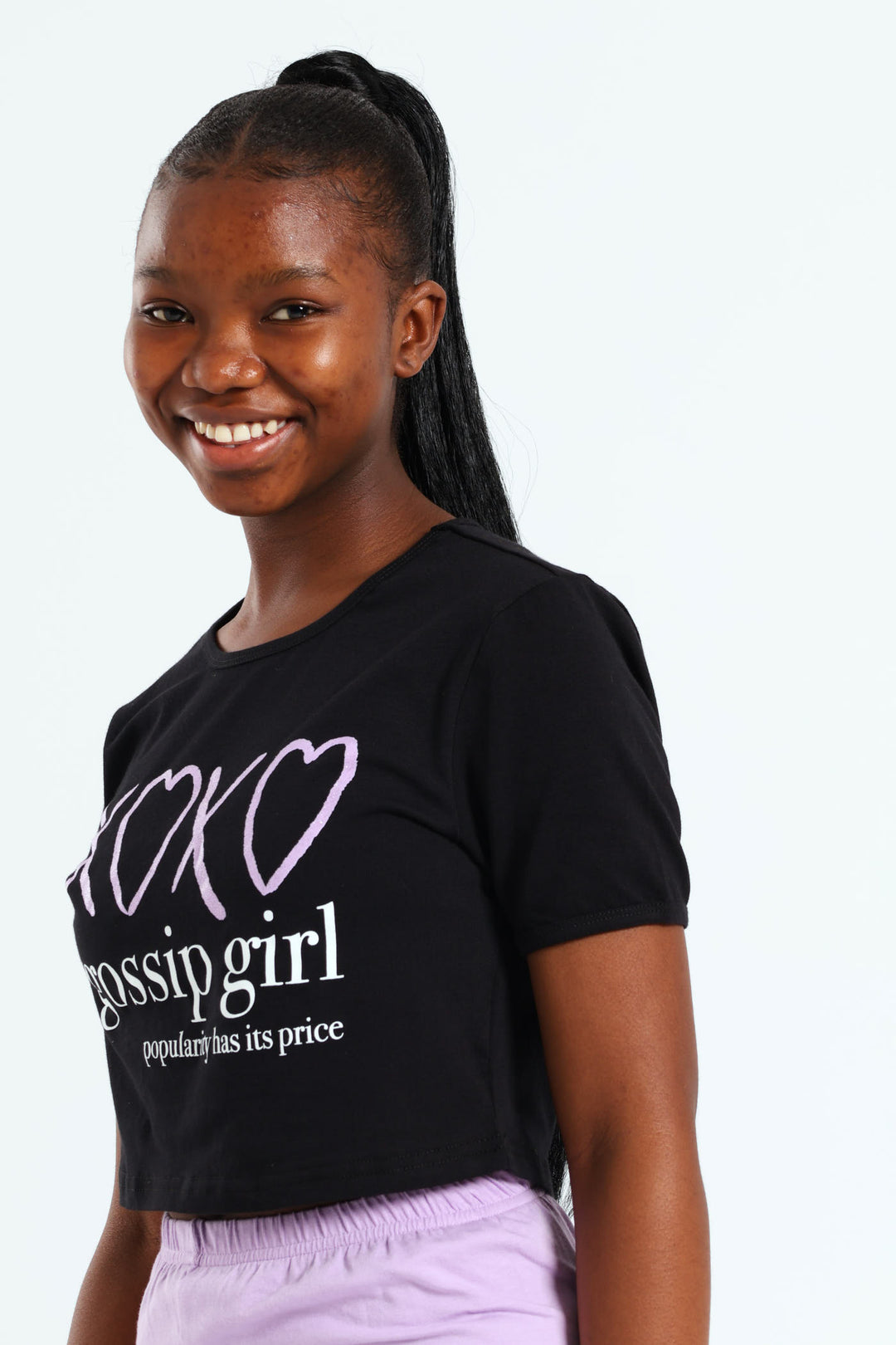 Girls Gossip Girl XOXO Tee - Black