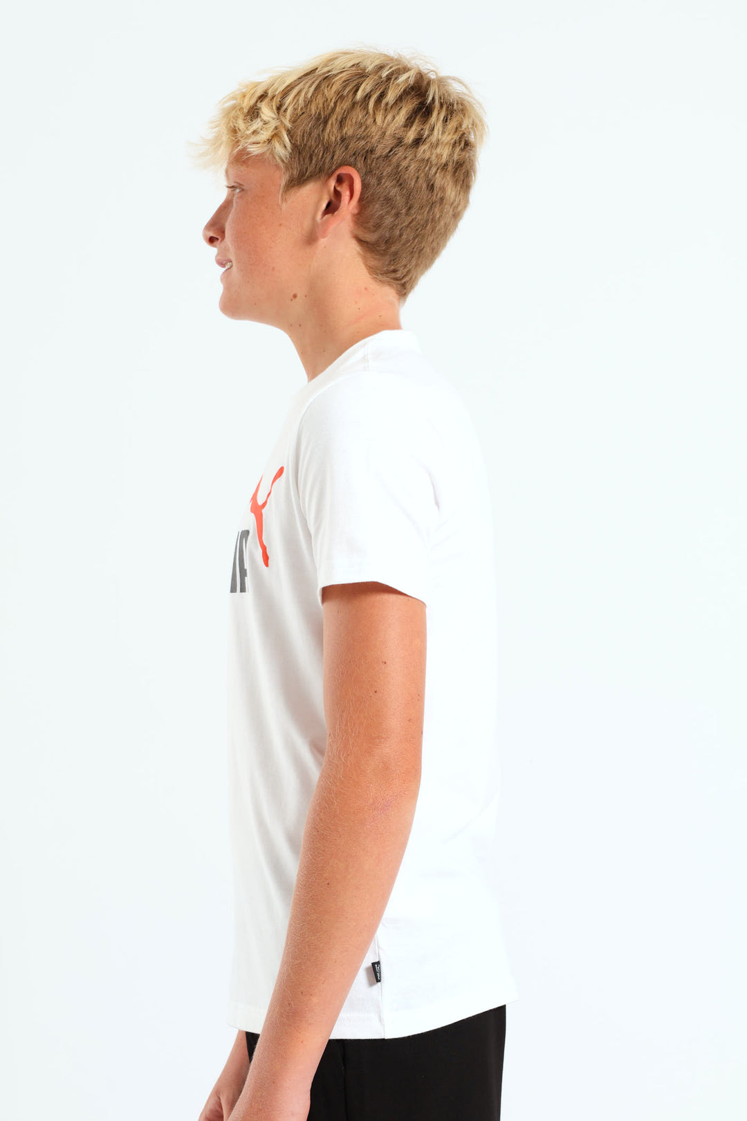 Boys 2 Tone Logo Tee - White