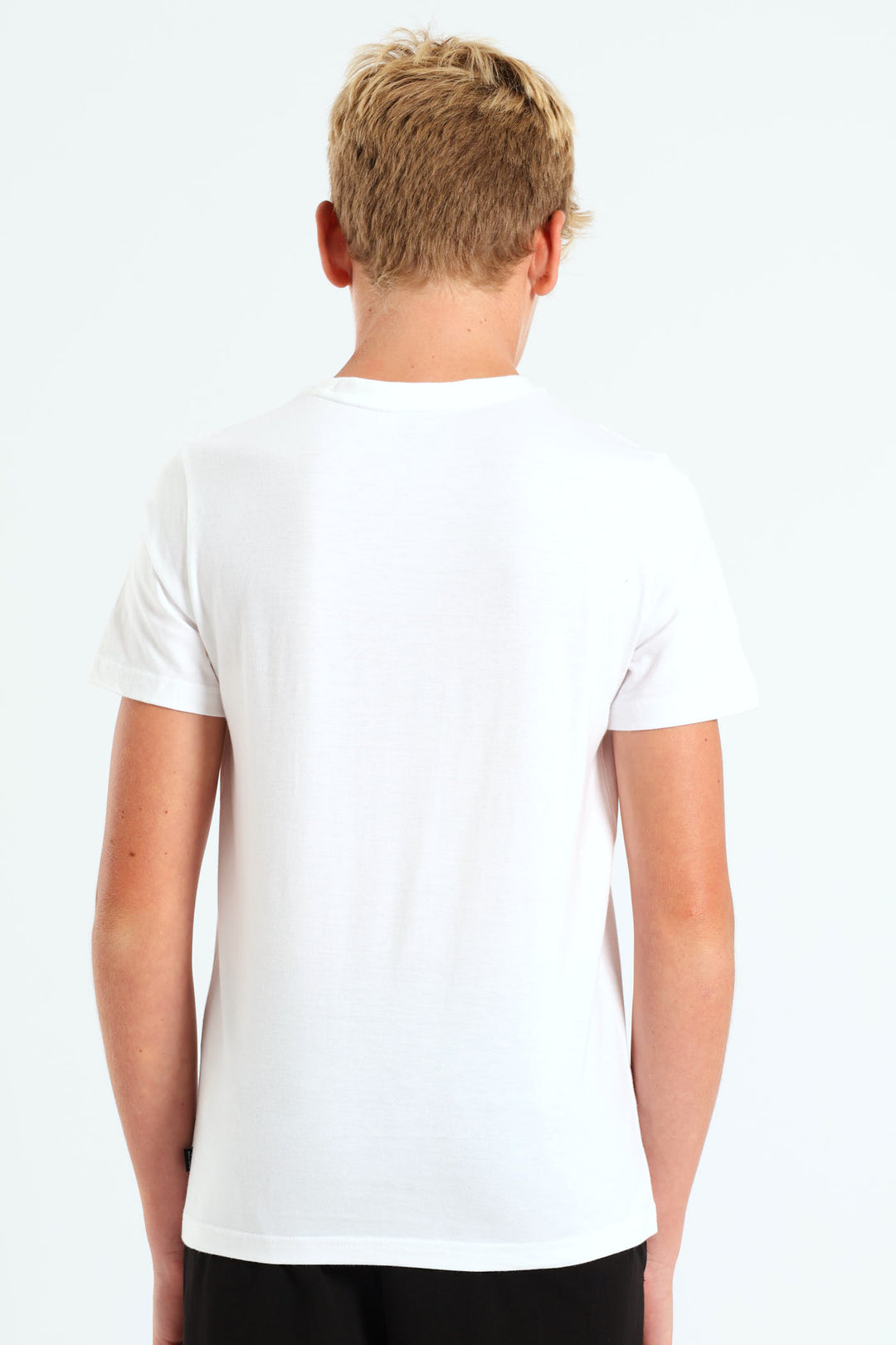 Boys 2 Tone Logo Tee - White