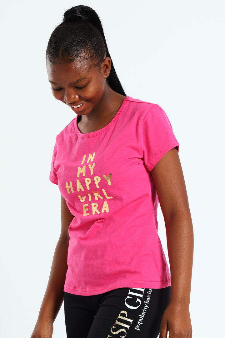 Girls Happy Tee - Pink