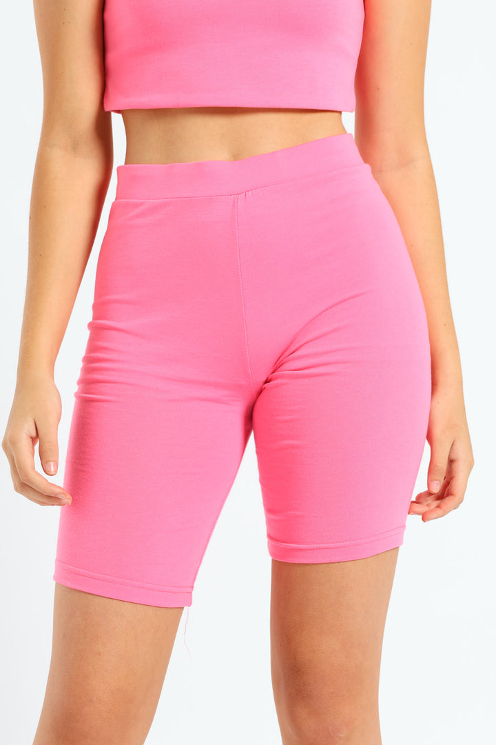 Girls Cycle Shorts - Neon Pink