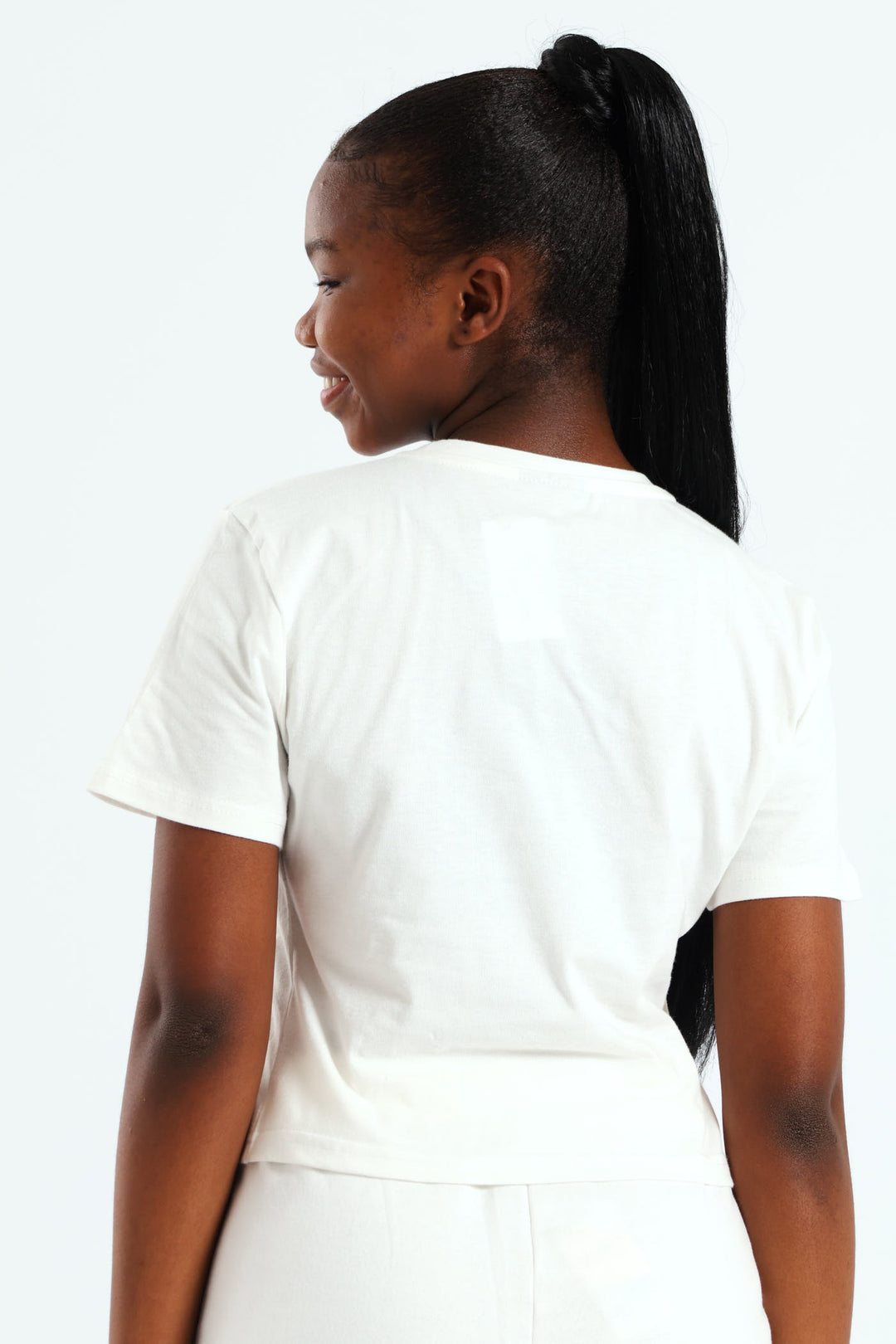 Girls Miami Drawstring Tee - White