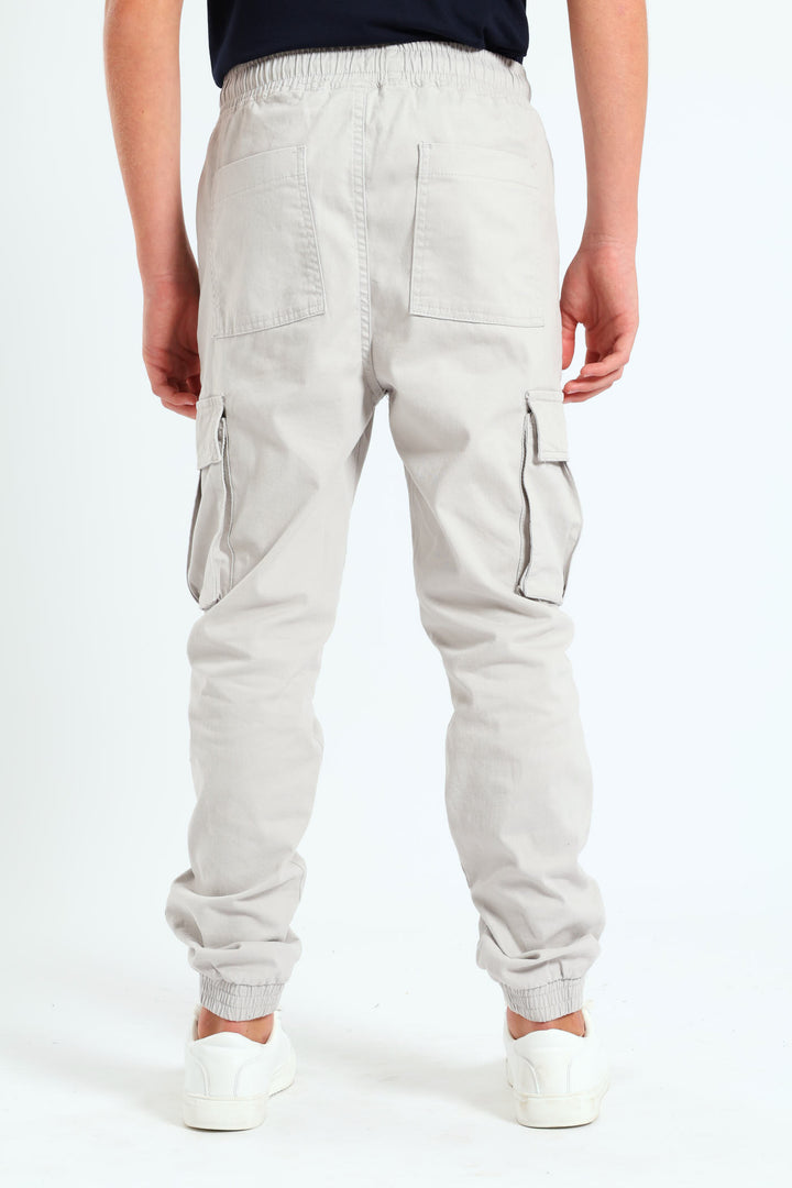 Boys Below Cargo Pants - Light Grey