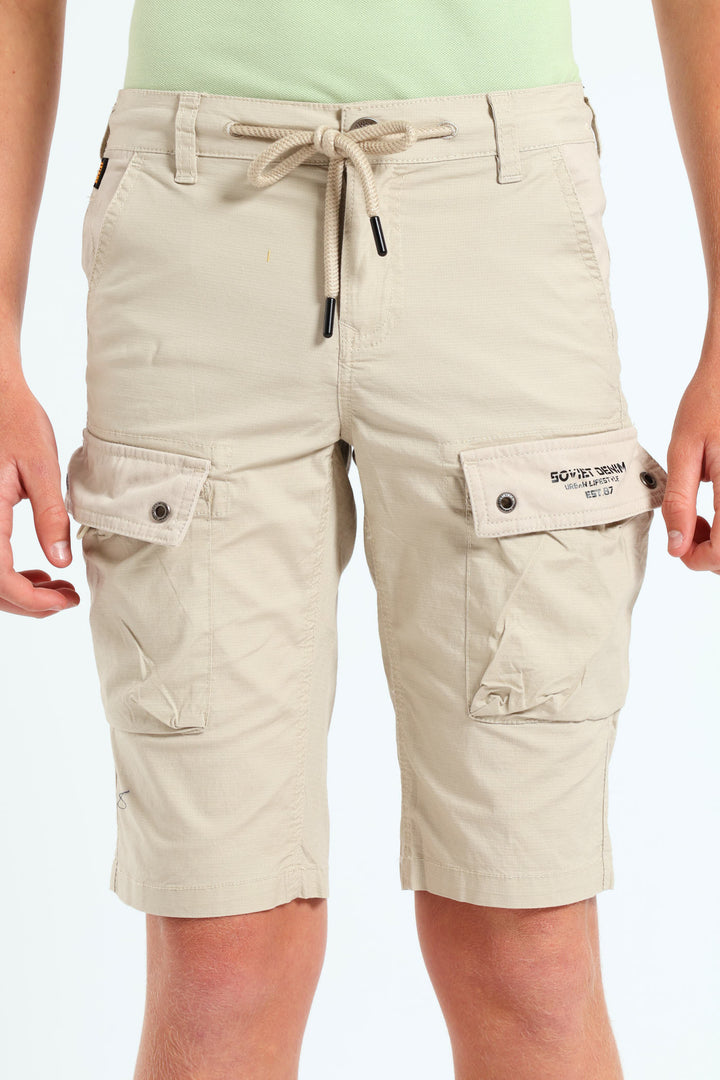 Boys Cargo Shorts - Stone