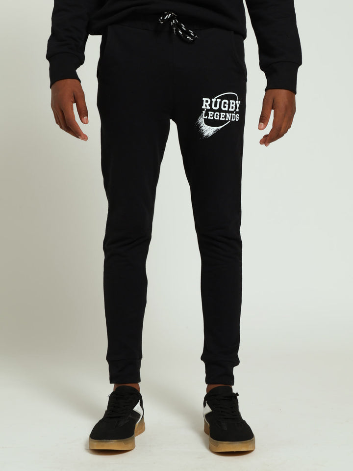 Rugby Fleece Bottoms - Black