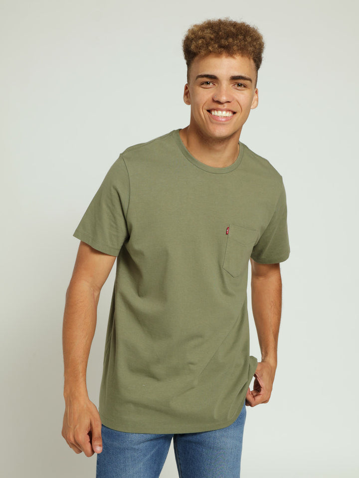 Classic Pocket Tee - Moss Olive