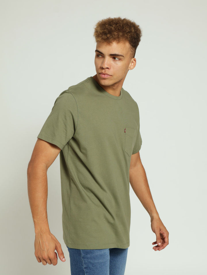 Classic Pocket Tee - Moss Olive