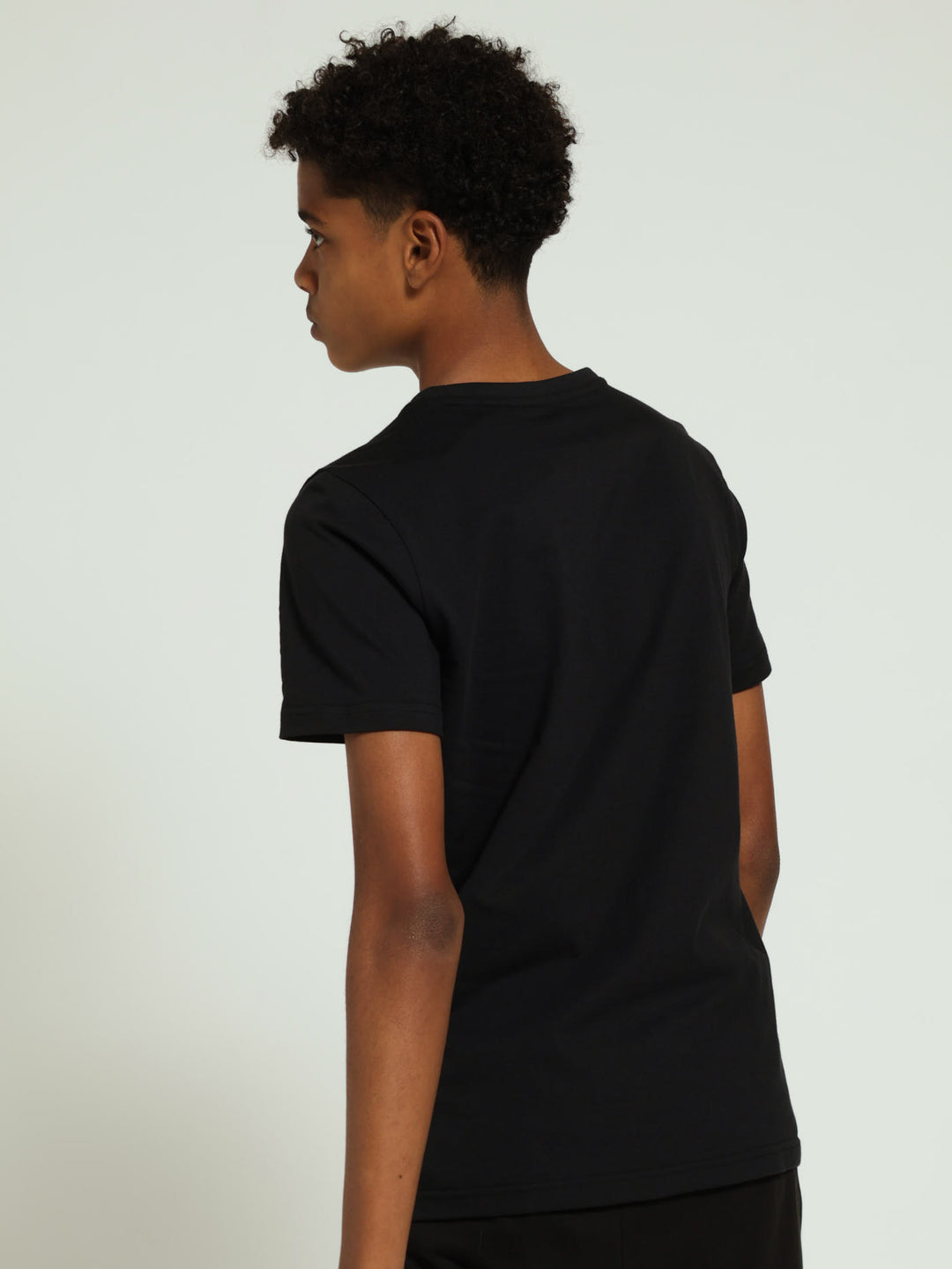 Boys 2 Colour Logo Tee - Black