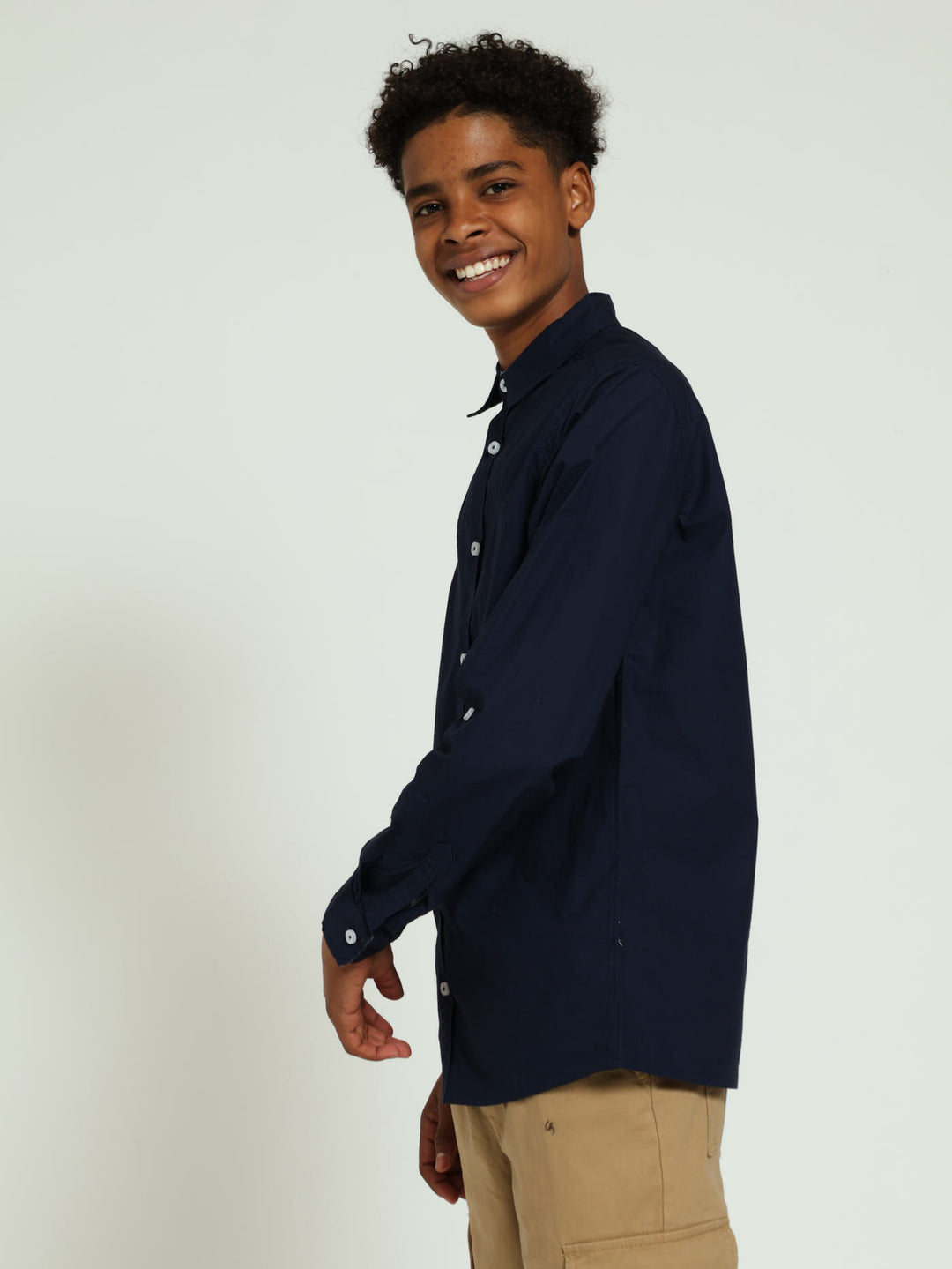 Boys Cracker Core Cotton Shirt - Navy