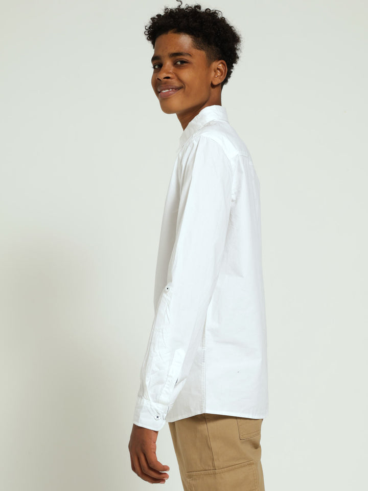 Boys Cracker Core Cotton Shirt - White