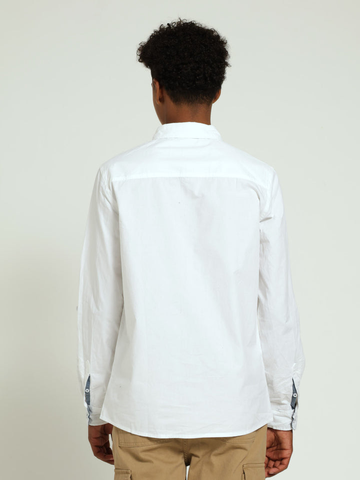 Boys Cracker Core Cotton Shirt - White